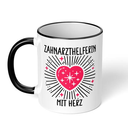 CupHaven® Zahnarzthelferin Tasse - Zahnarzthelferin mit Herz - Geschenk für Zahnmedizinische Fachangestellte oder ZFAs