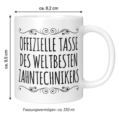 CupHaven® Zahntechniker Tasse - Weltbester Zahntechniker - Geschenk für Zahntechniker und Zahntechnikerinnen
