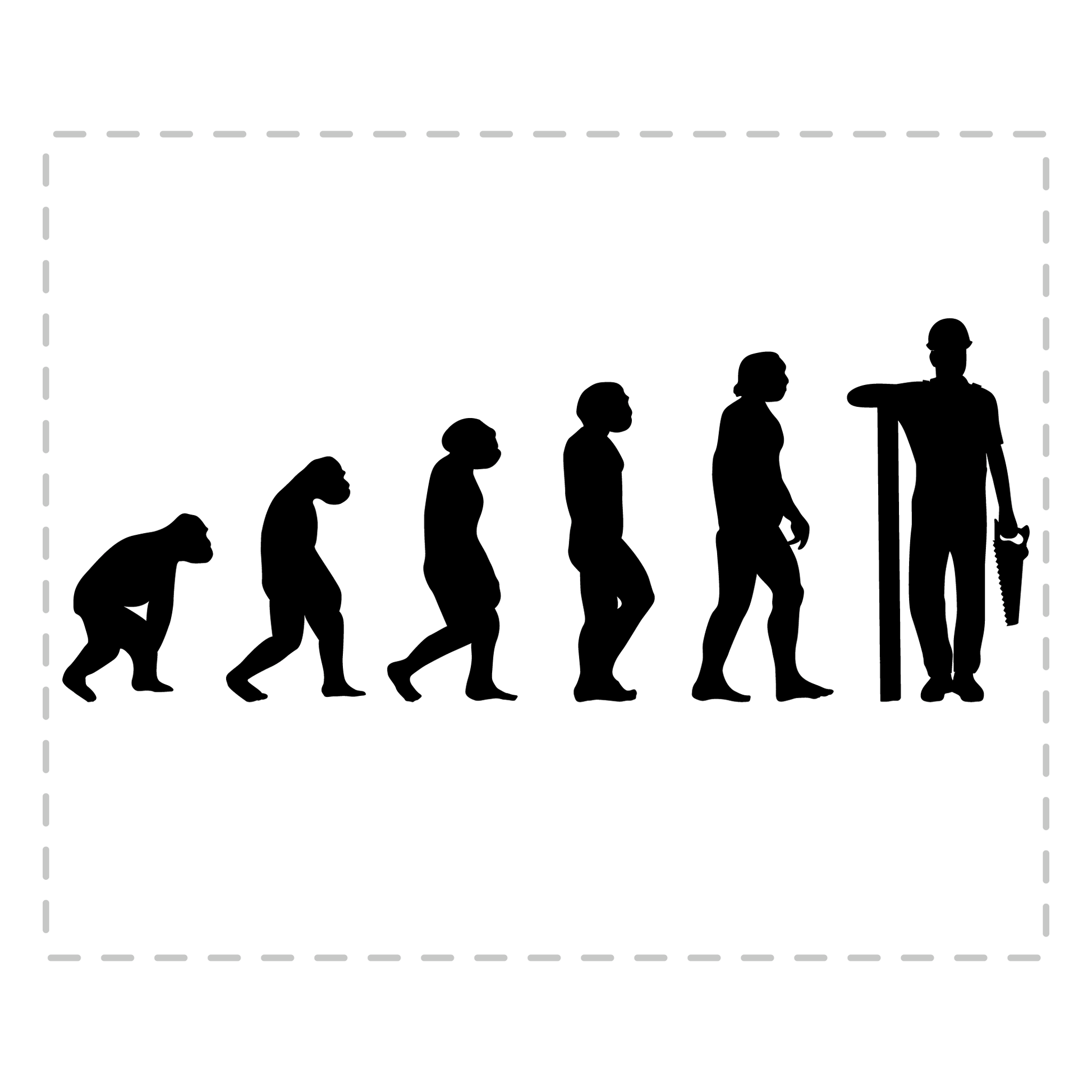 Zimmerer Tasse Evolution des Zimmerers
