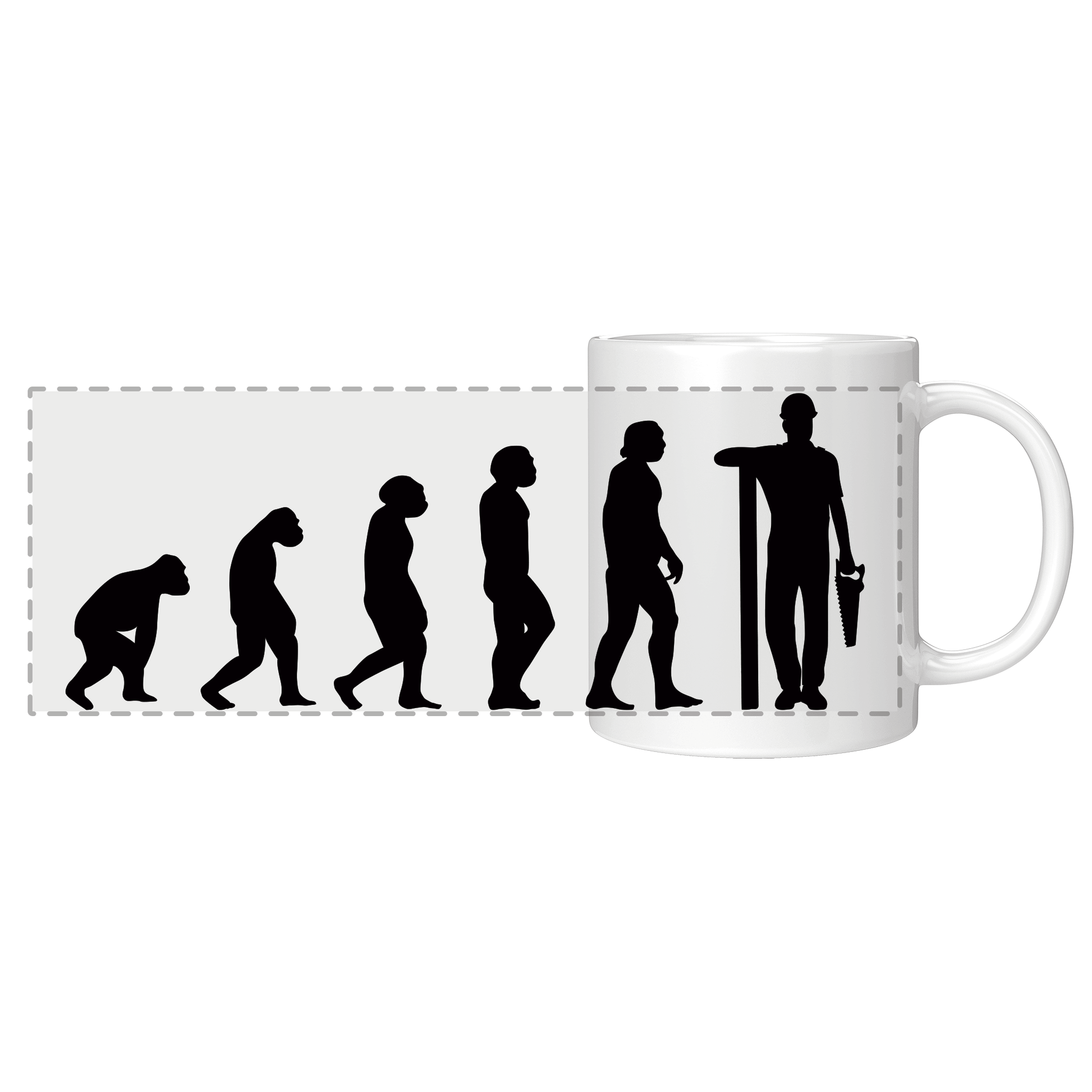 Zimmerer Tasse Evolution des Zimmerers