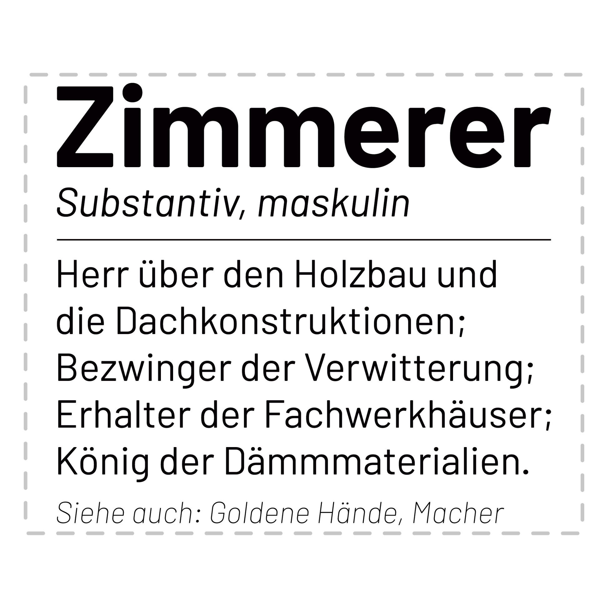 Zimmerer Tasse - Wörterbucheintrag: Zimmerer (Zimmermann, Geschenk)