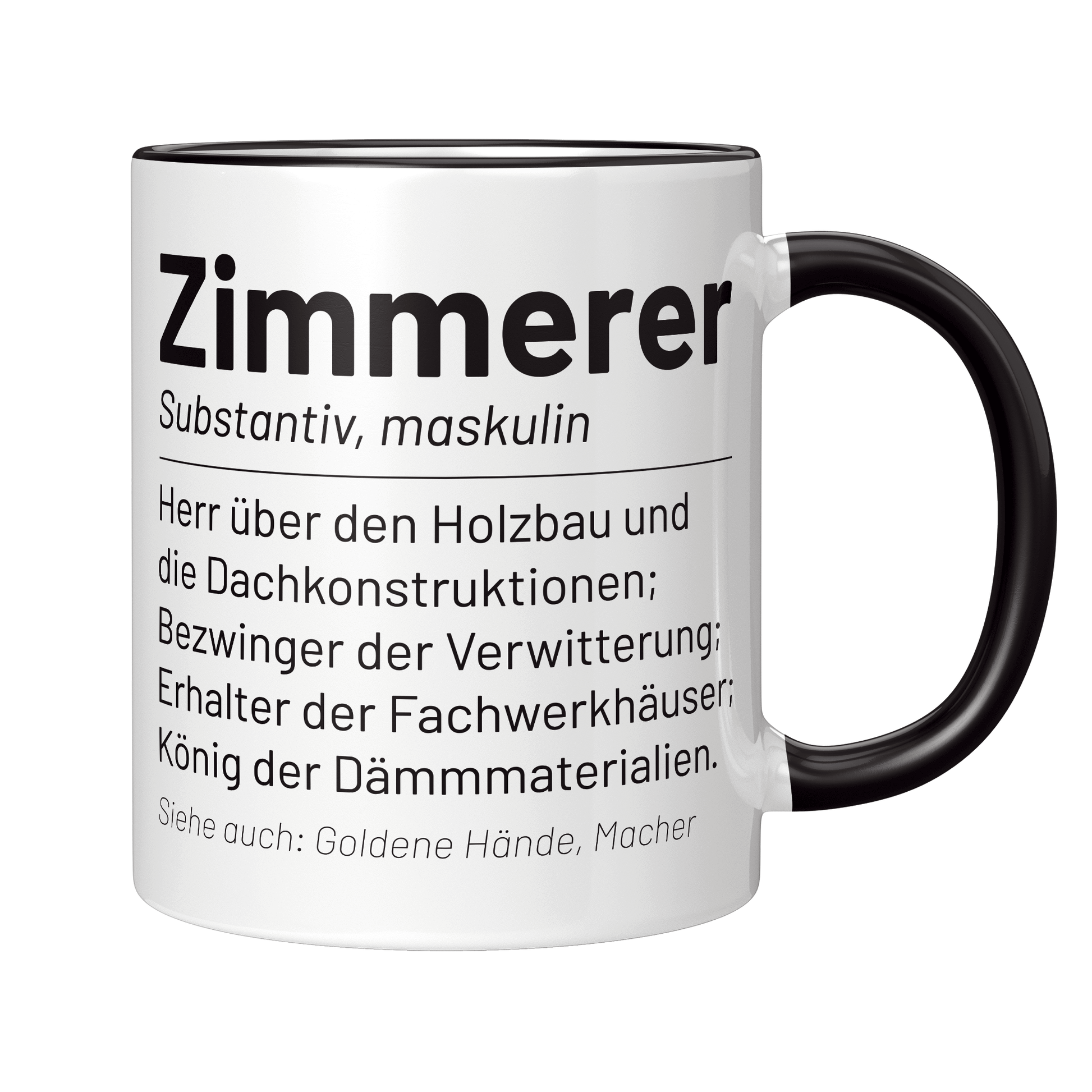 Zimmerer Tasse - Wörterbucheintrag: Zimmerer (Zimmermann, Geschenk)