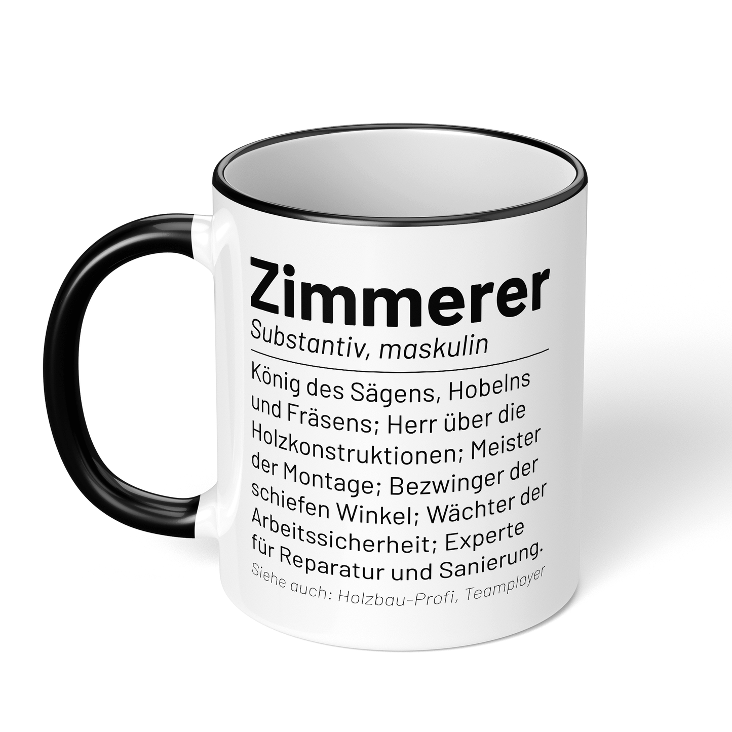 CupHaven® Zimmerer Tasse - Wörterbuch "Zimmerer" - Geschenk für Zimmerer und Zimmerinnen