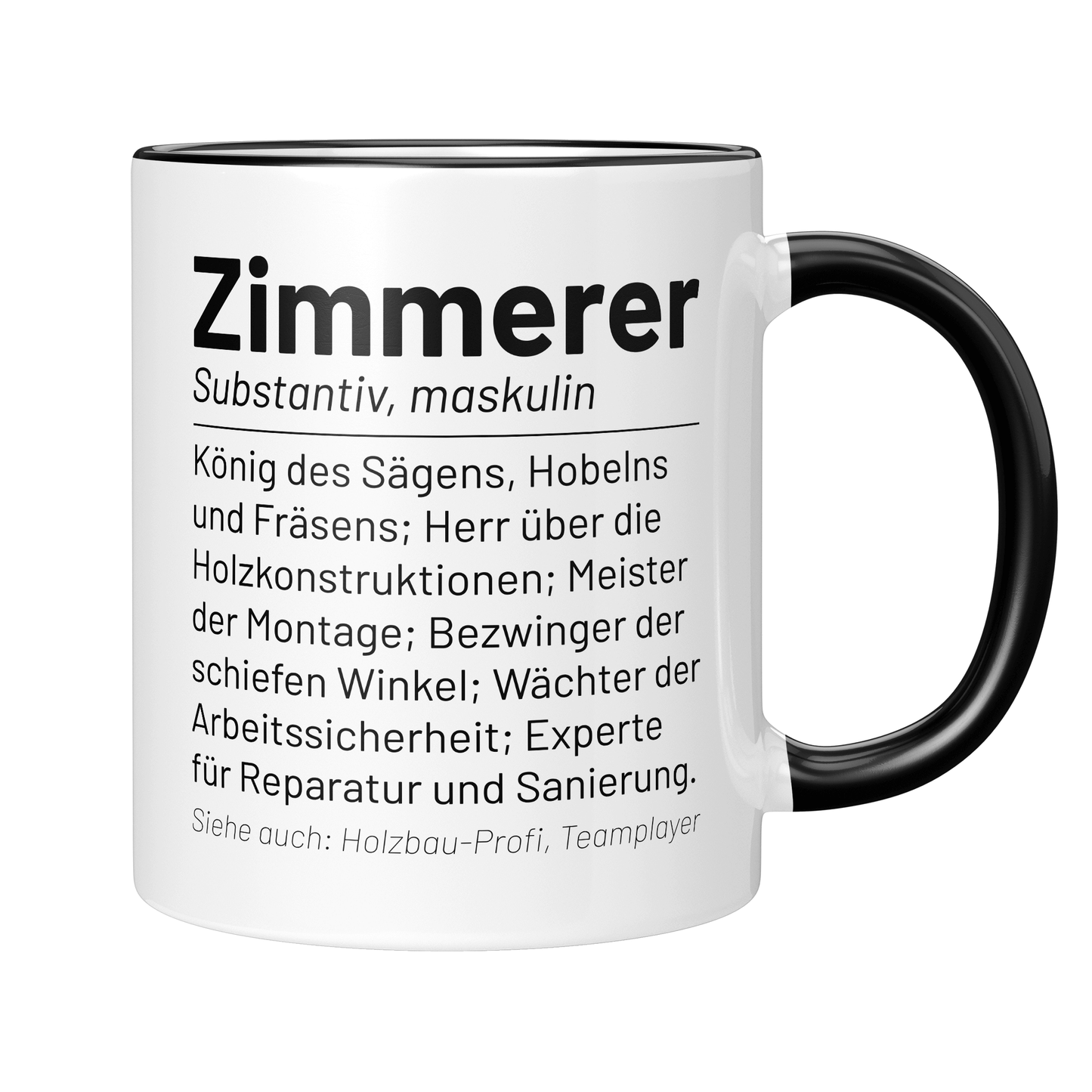 CupHaven® Zimmerer Tasse - Wörterbuch "Zimmerer" - Geschenk für Zimmerer und Zimmerinnen