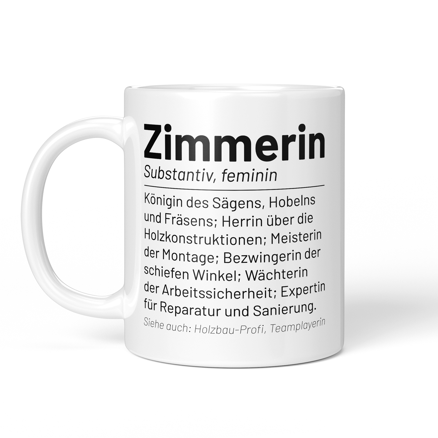 CupHaven® Zimmerer Tasse - Wörterbuch "Zimmerin" - Geschenk für Zimmerer und Zimmerinnen